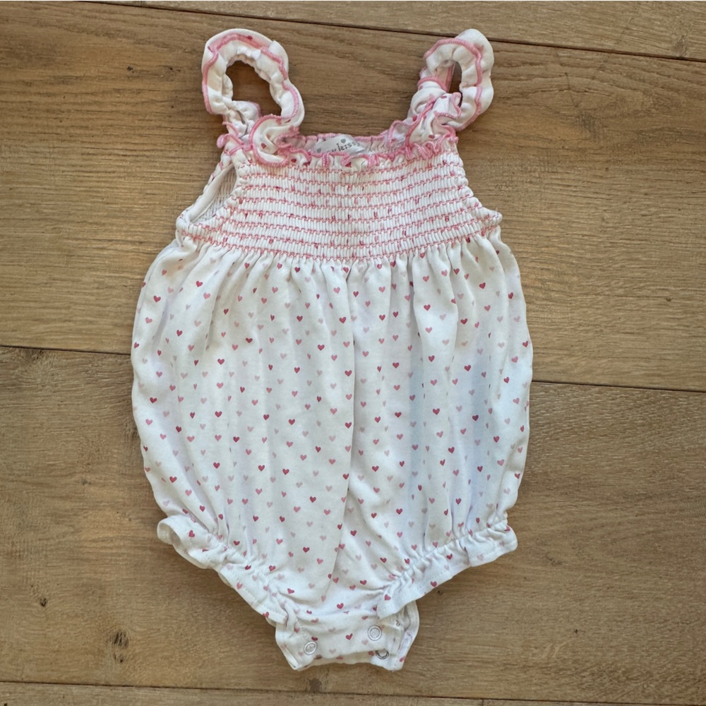 Kissy Kissy White Baby One-Piece with Pink Hearts